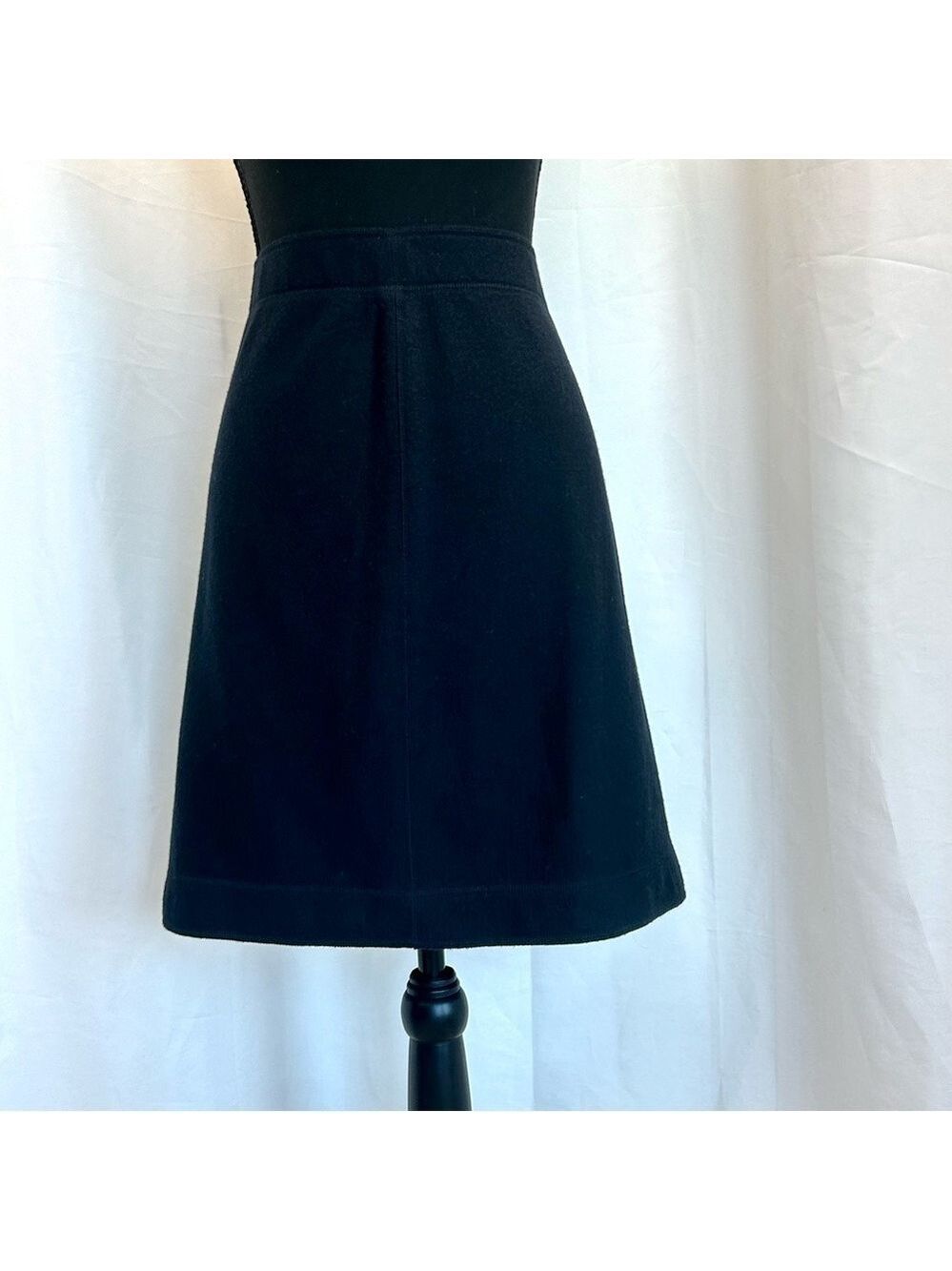 MARC Cain navy blue textured wool pencil skirt Sz XL/14 pull-on - Picture 2 of 12
